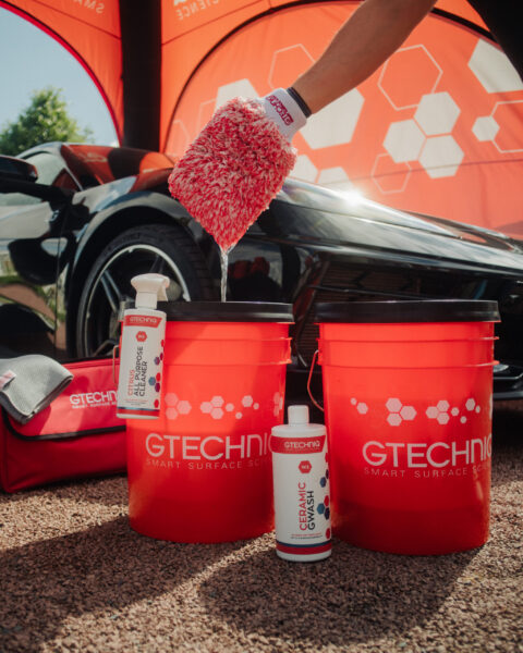 Produits Gtechniq utilisés pour le lavage et l’application d’un traitement céramique sur carrosserie – detailing professionnel chez Elite Detailing 76